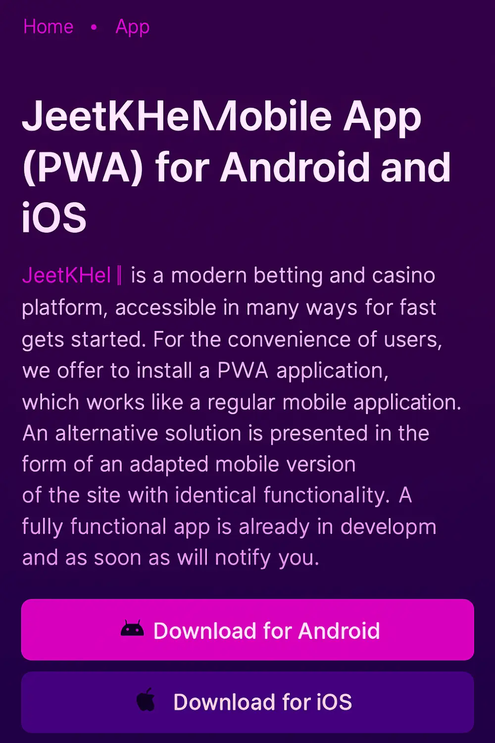 Mobile App